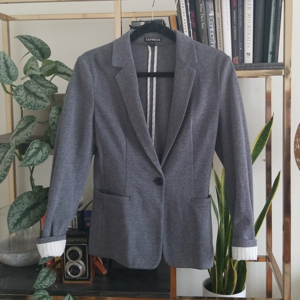 Express knit navy blazer